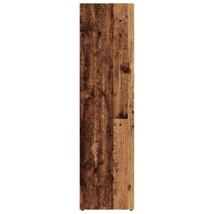 Boekenkast 36x30x114 cm bewerkt hout oud houtkleurig