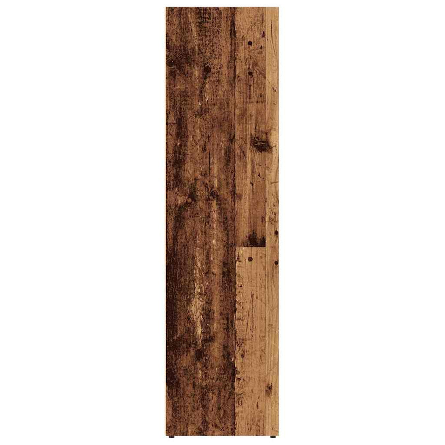 Boekenkast 36x30x114 cm bewerkt hout oud houtkleurig