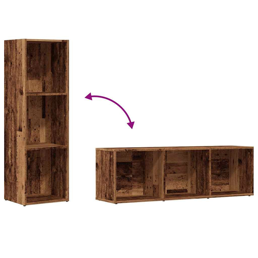Boekenkast 36x30x114 cm bewerkt hout oud houtkleurig