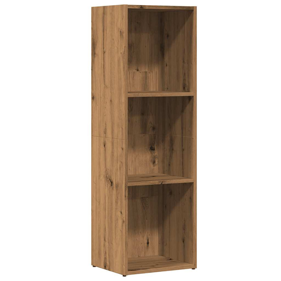 Boekenkast 36x30x114 cm bewerkt hout artisanaal eikenkleur