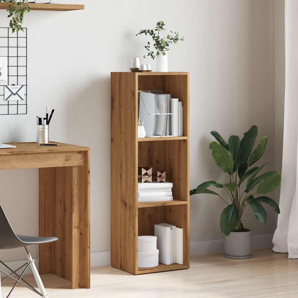 Boekenkast 36x30x114 cm bewerkt hout artisanaal eikenkleur