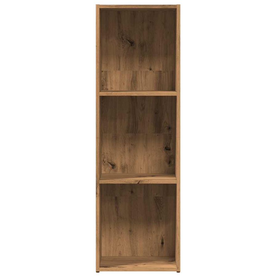 Boekenkast 36x30x114 cm bewerkt hout artisanaal eikenkleur