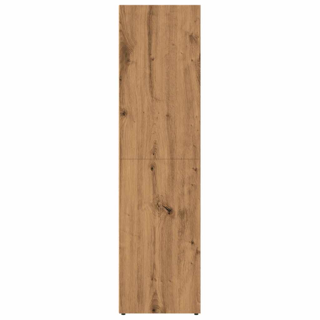 Boekenkast 36x30x114 cm bewerkt hout artisanaal eikenkleur