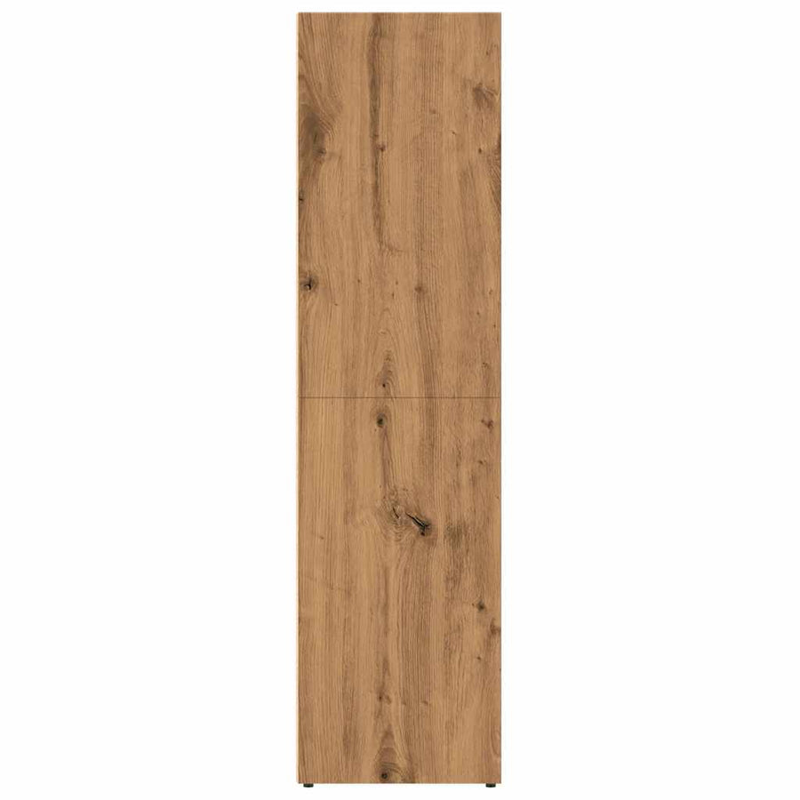 Boekenkast 36x30x114 cm bewerkt hout artisanaal eikenkleur