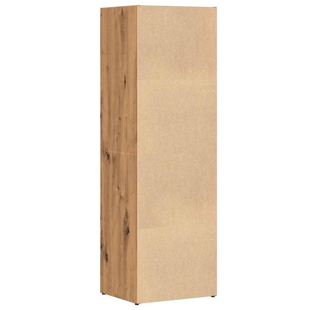 Boekenkast 36x30x114 cm bewerkt hout artisanaal eikenkleur