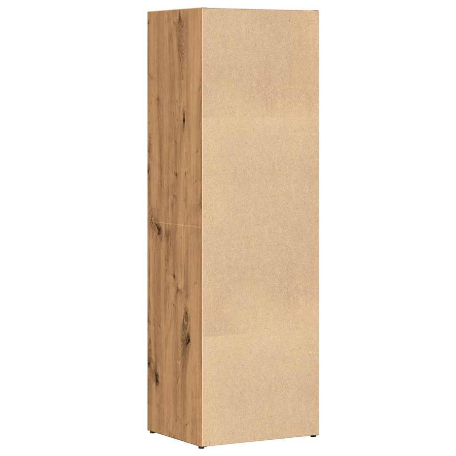 Boekenkast 36x30x114 cm bewerkt hout artisanaal eikenkleur