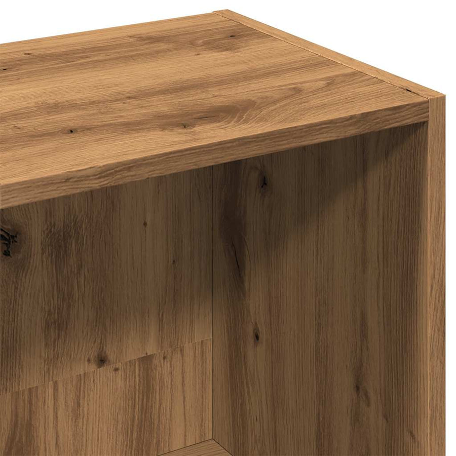Boekenkast 36x30x114 cm bewerkt hout artisanaal eikenkleur