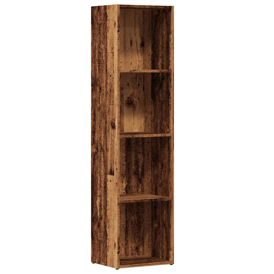 Boekenkast oud houten 36x30x143 cm bewerkt hout