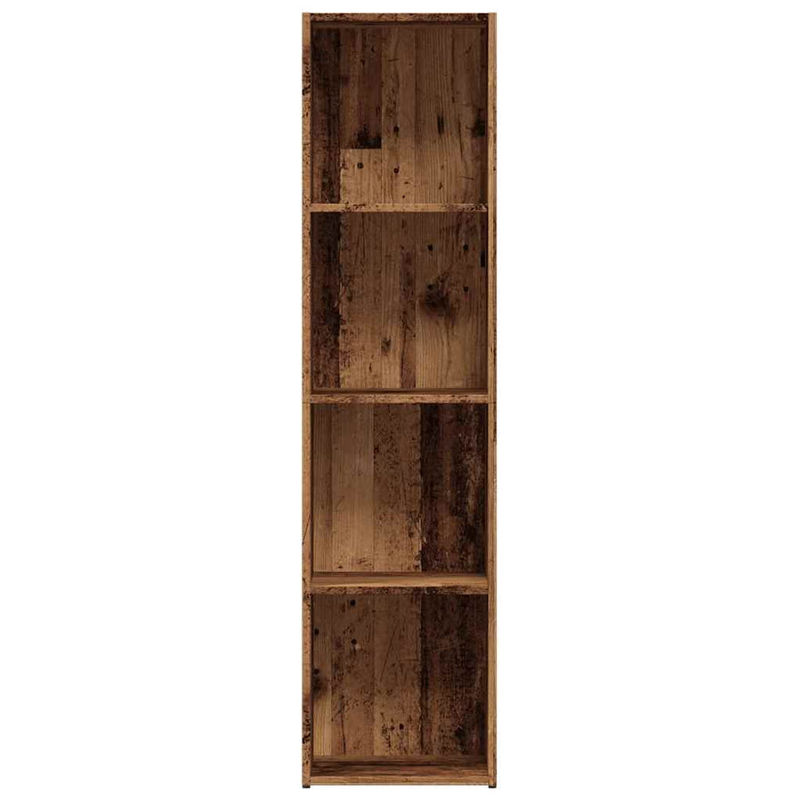 Boekenkast oud houten 36x30x143 cm bewerkt hout