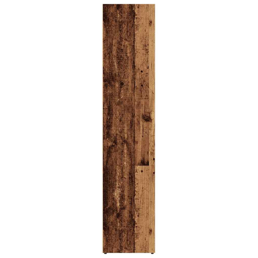 Boekenkast oud houten 36x30x143 cm bewerkt hout
