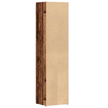 Boekenkast oud houten 36x30x143 cm bewerkt hout