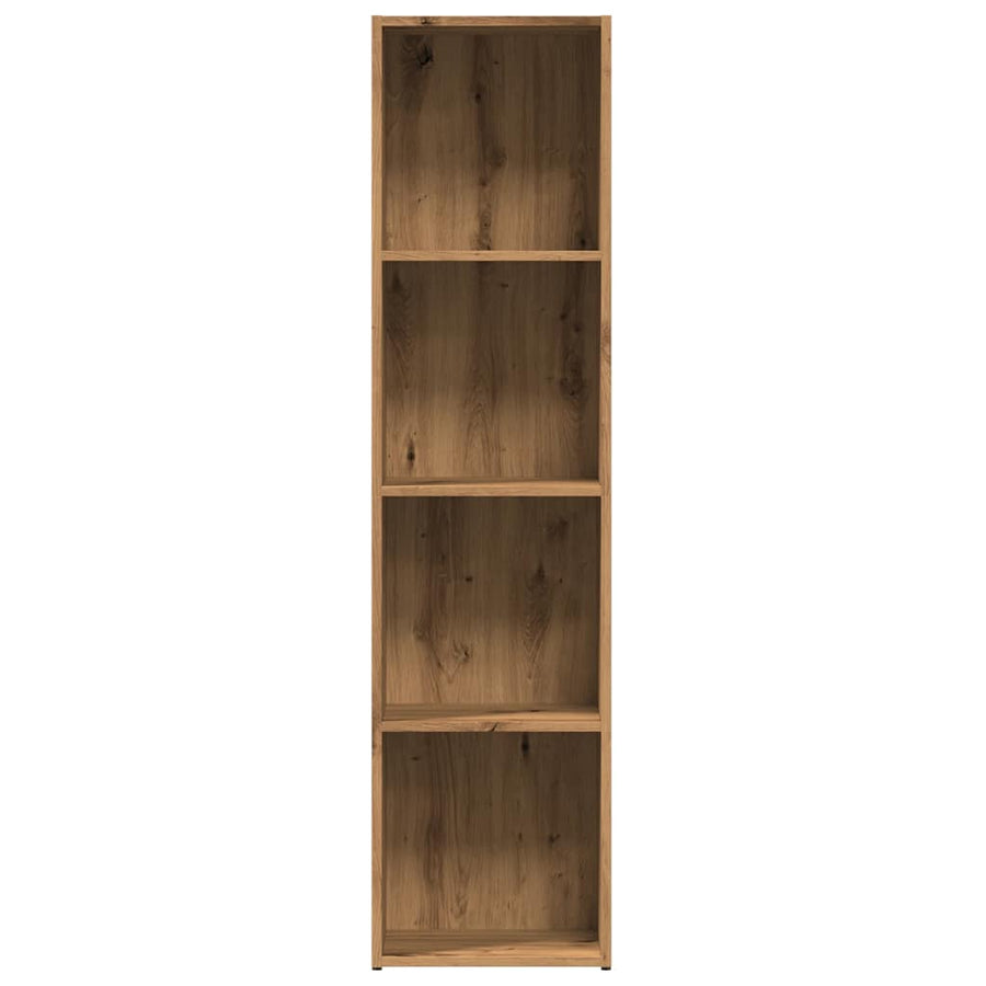 Boekenkast 36x30x143 cm bewerkt hout artisanaal eikenkleur