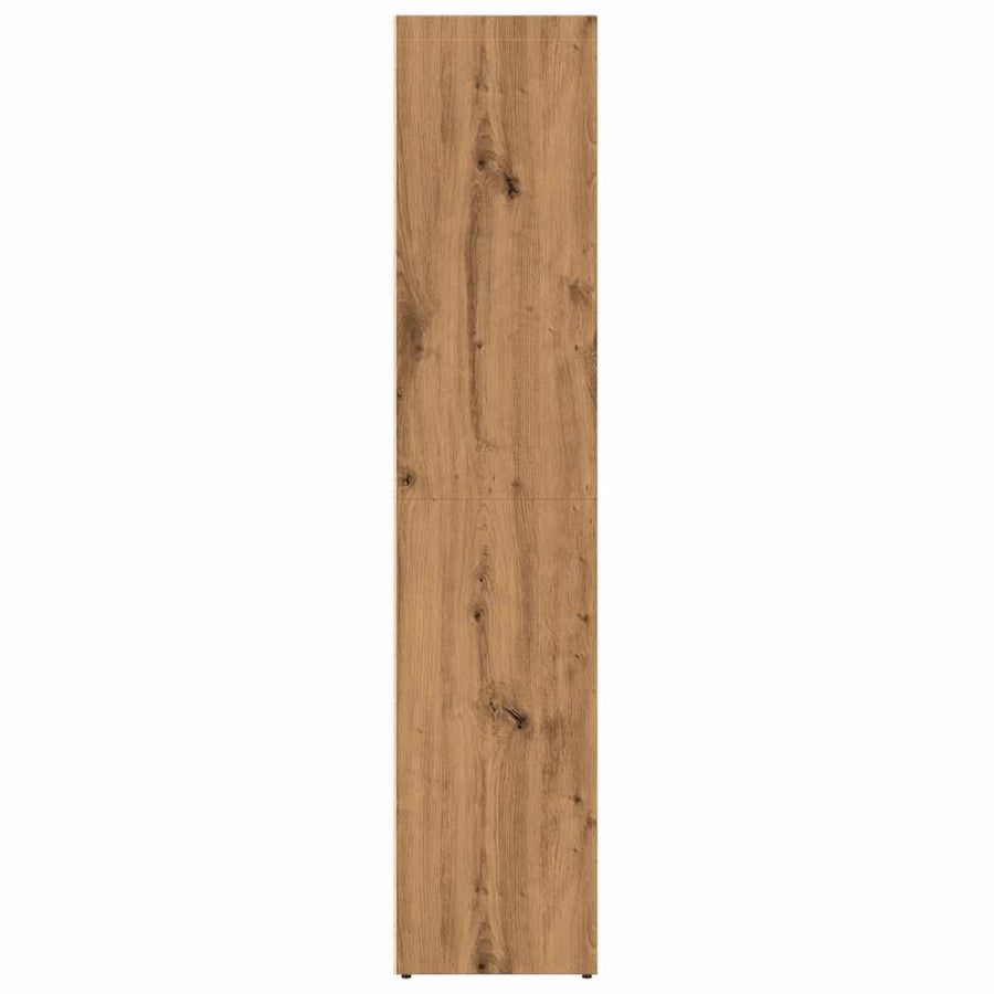 Boekenkast 36x30x143 cm bewerkt hout artisanaal eikenkleur