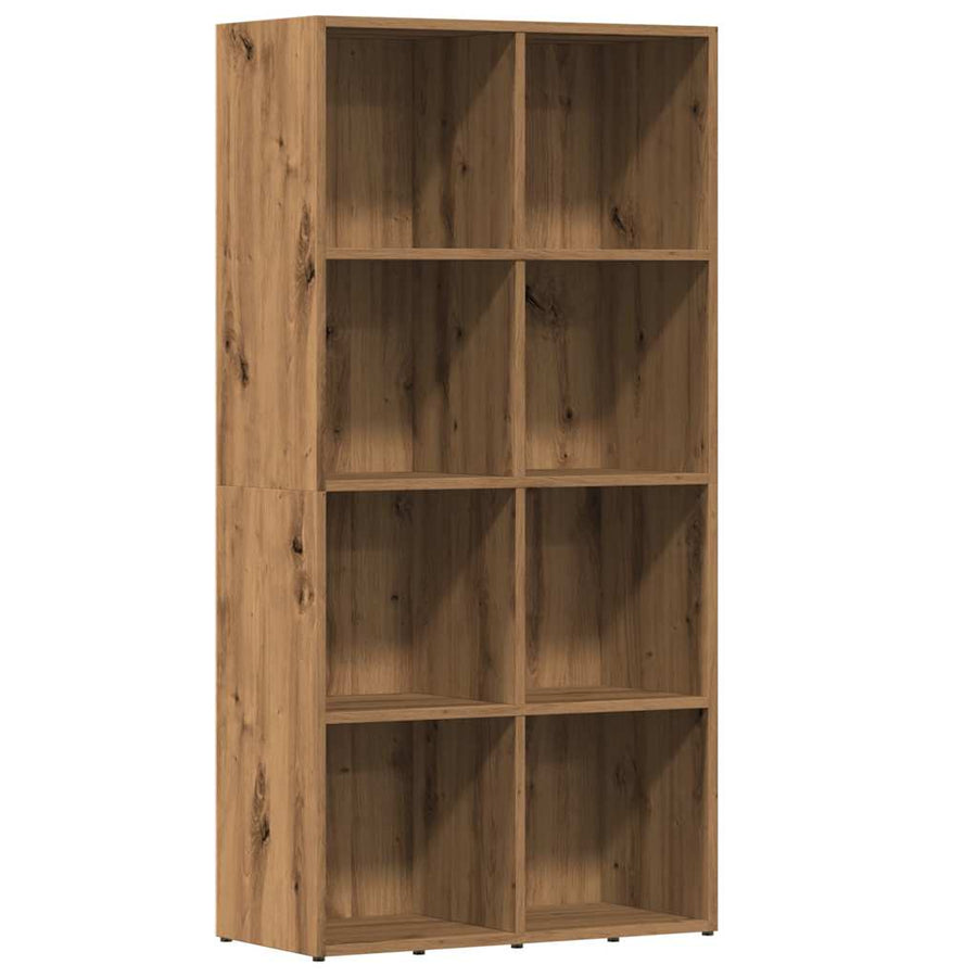 Boekenkast 66x30x130 cm bewerkt hout artisanaal eikenkleur