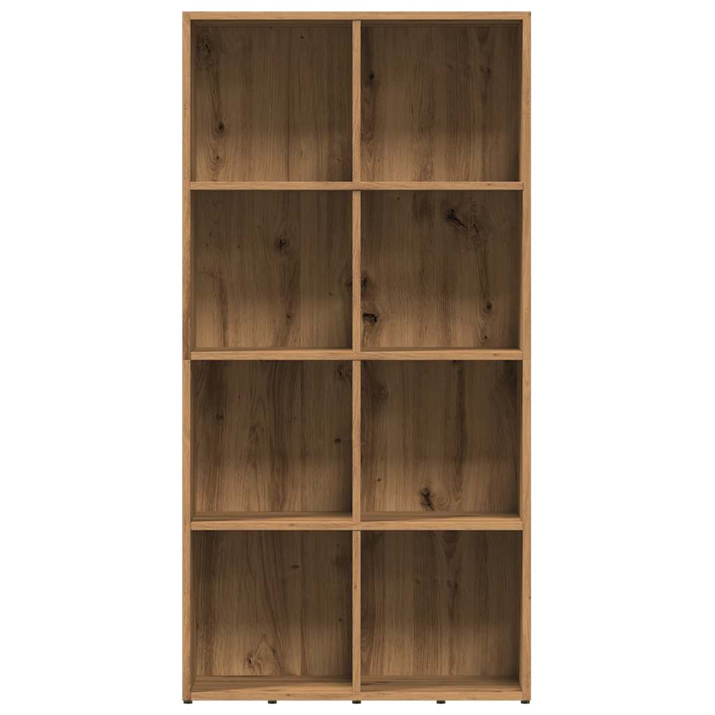 Boekenkast 66x30x130 cm bewerkt hout artisanaal eikenkleur