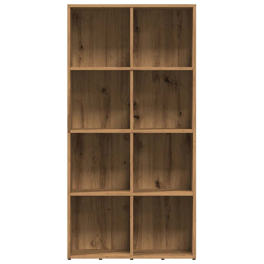Boekenkast 66x30x130 cm bewerkt hout artisanaal eikenkleur