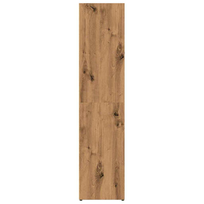 Boekenkast 66x30x130 cm bewerkt hout artisanaal eikenkleur