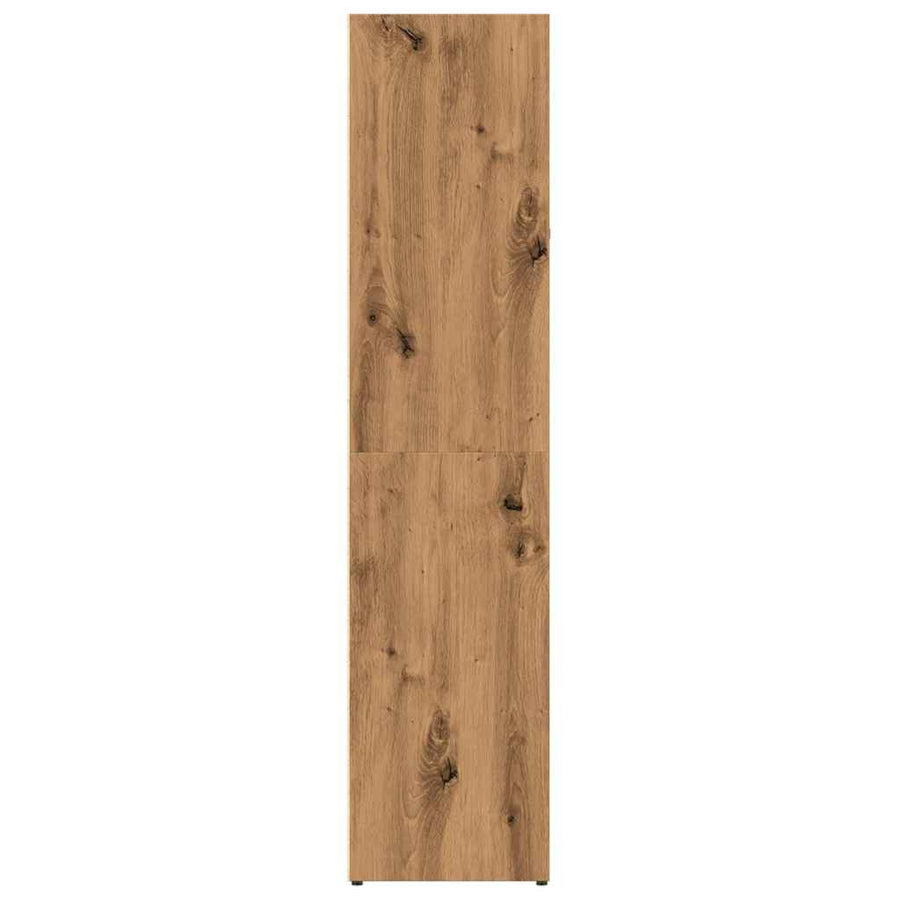 Boekenkast 66x30x130 cm bewerkt hout artisanaal eikenkleur