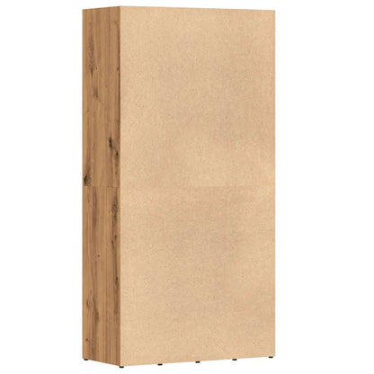 Boekenkast 66x30x130 cm bewerkt hout artisanaal eikenkleur