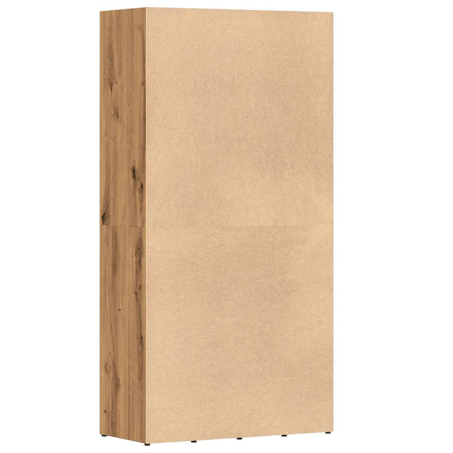 Boekenkast 66x30x130 cm bewerkt hout artisanaal eikenkleur