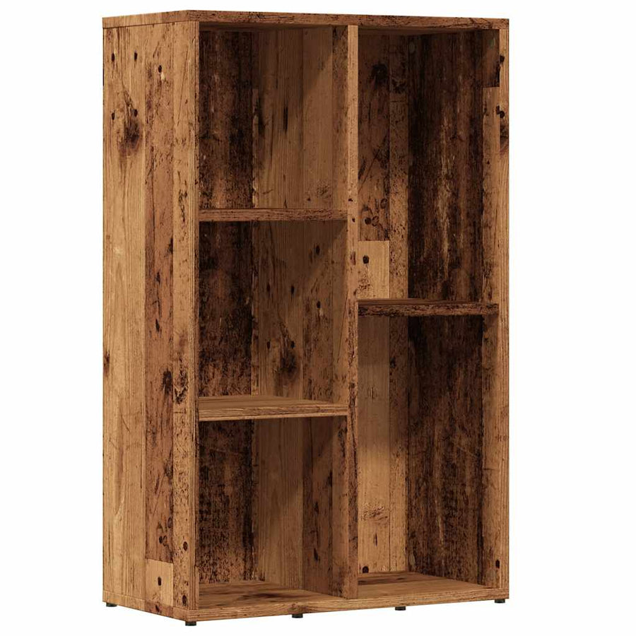 Boekenkast 45x25x80 cm bewerkt hout oud houtkleurig