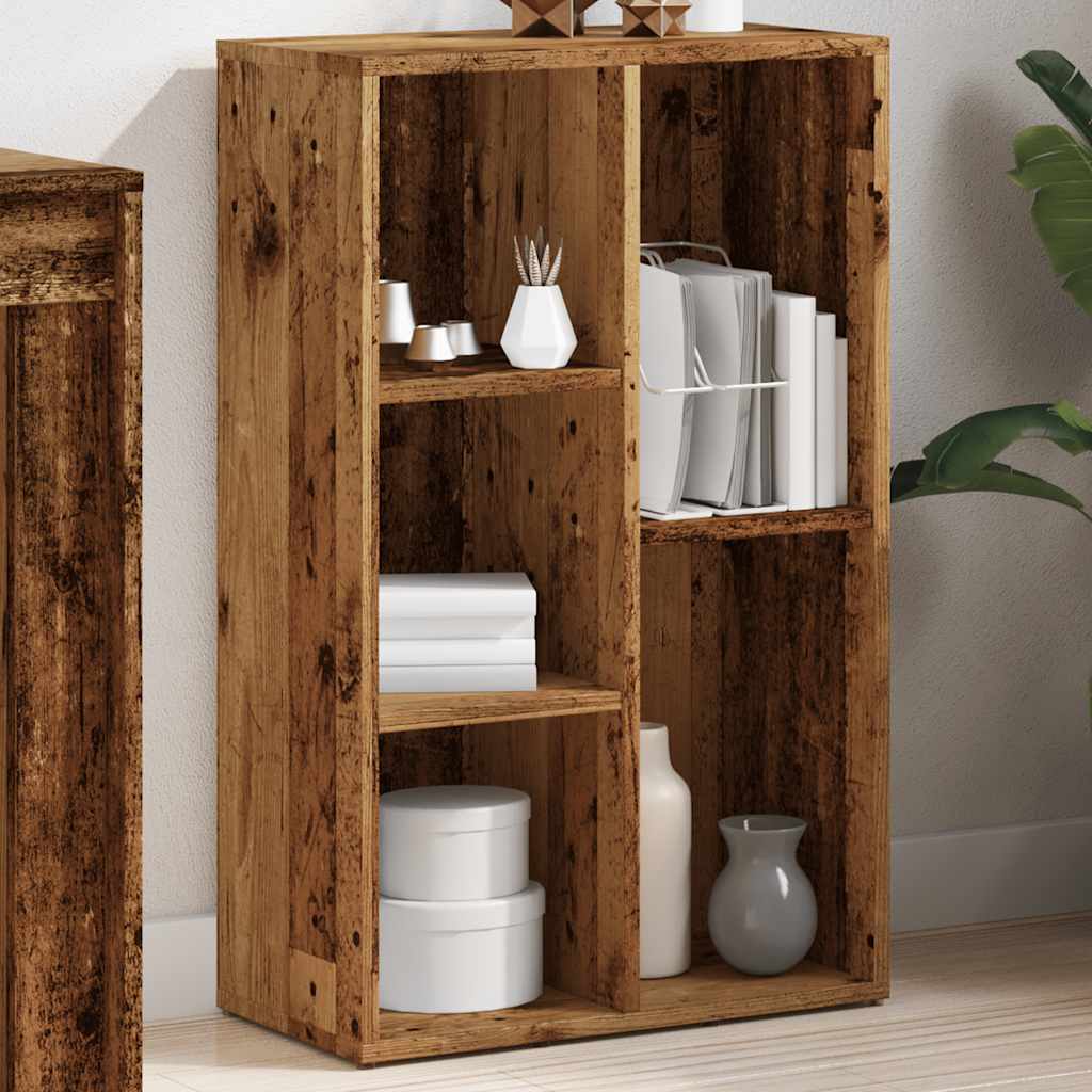 Boekenkast 45x25x80 cm bewerkt hout oud houtkleurig