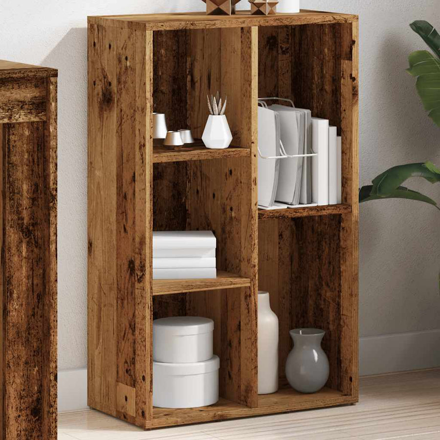 Boekenkast 45x25x80 cm bewerkt hout oud houtkleurig