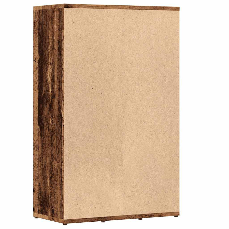 Boekenkast 45x25x80 cm bewerkt hout oud houtkleurig