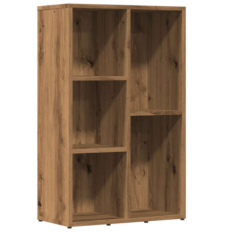 Boekenkast 45x25x80 cm bewerkt hout artisanaal eikenkleur