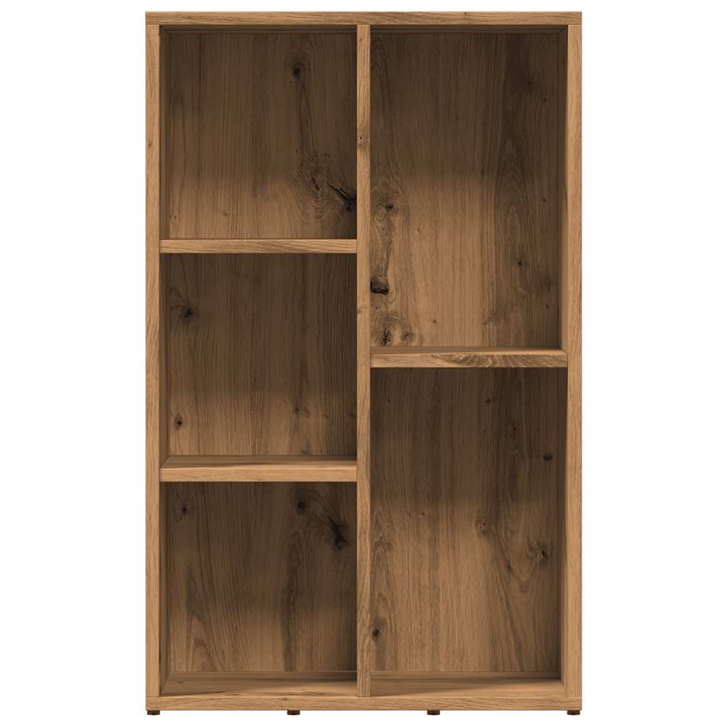 Boekenkast 45x25x80 cm bewerkt hout artisanaal eikenkleur