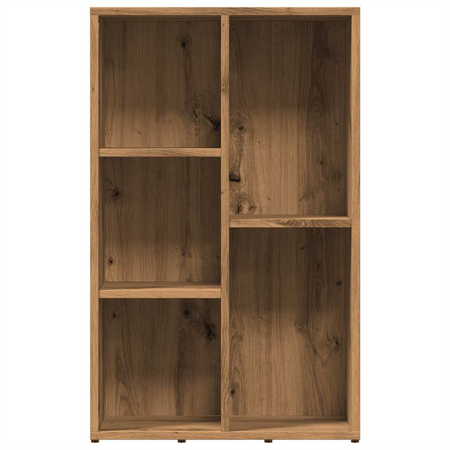 Boekenkast 45x25x80 cm bewerkt hout artisanaal eikenkleur
