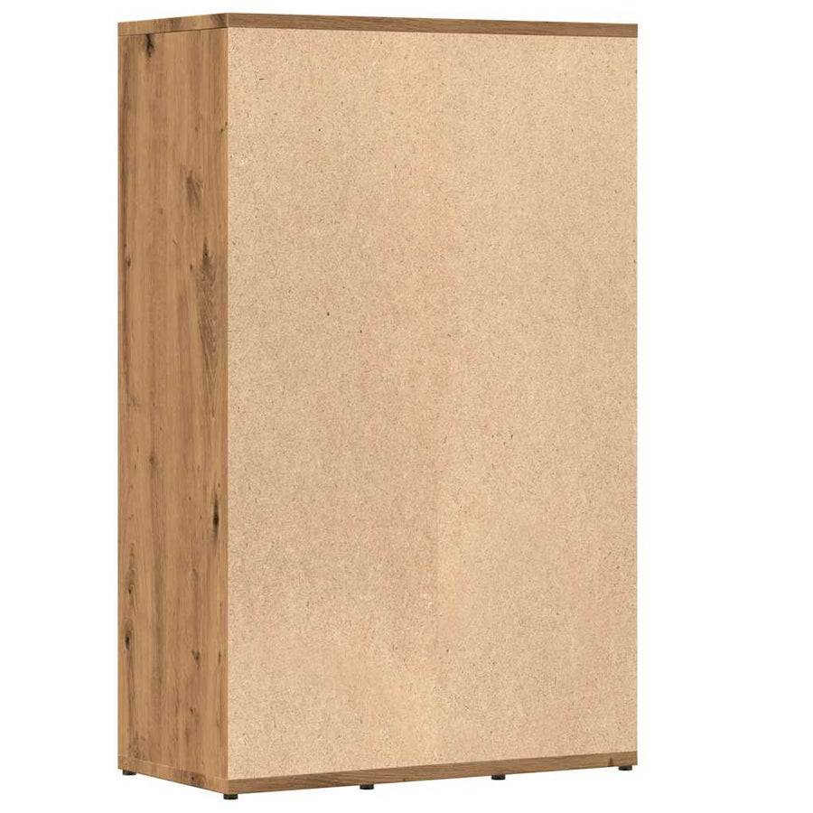 Boekenkast 45x25x80 cm bewerkt hout artisanaal eikenkleur