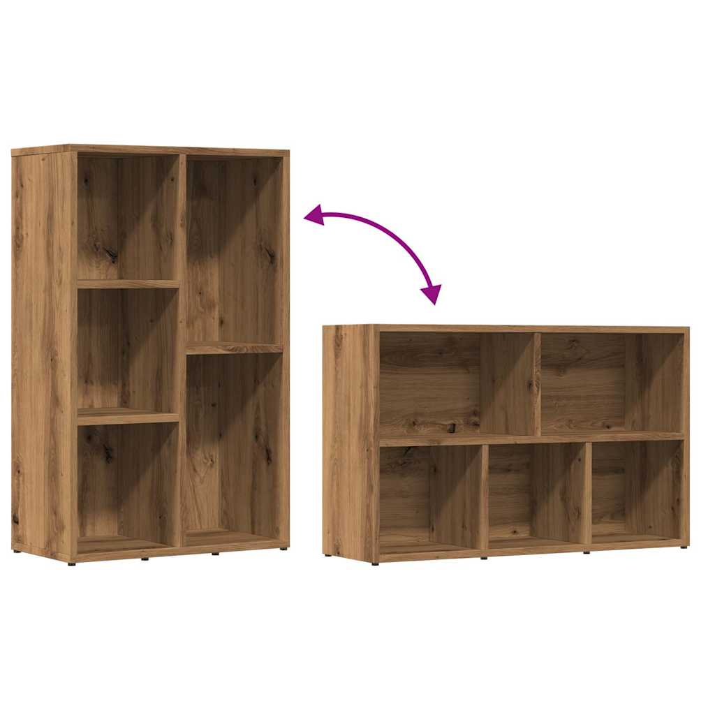 Boekenkast 45x25x80 cm bewerkt hout artisanaal eikenkleur