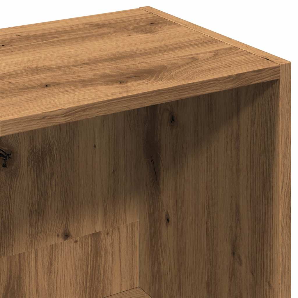 Boekenkast 45x25x80 cm bewerkt hout artisanaal eikenkleur