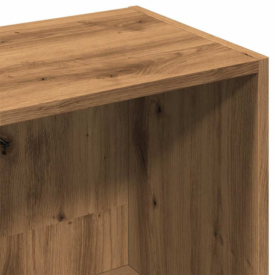 Boekenkast 45x25x80 cm bewerkt hout artisanaal eikenkleur
