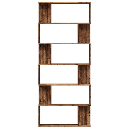 Boekenkast 80x24x192 cm bewerkt hout oud houtkleurig
