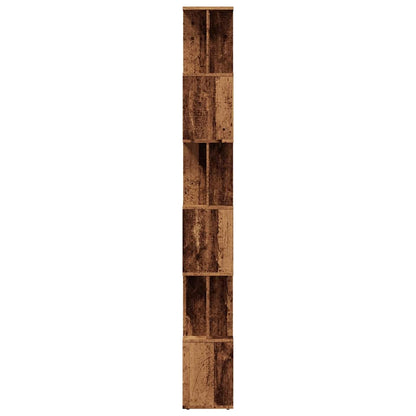 Boekenkast 80x24x192 cm bewerkt hout oud houtkleurig