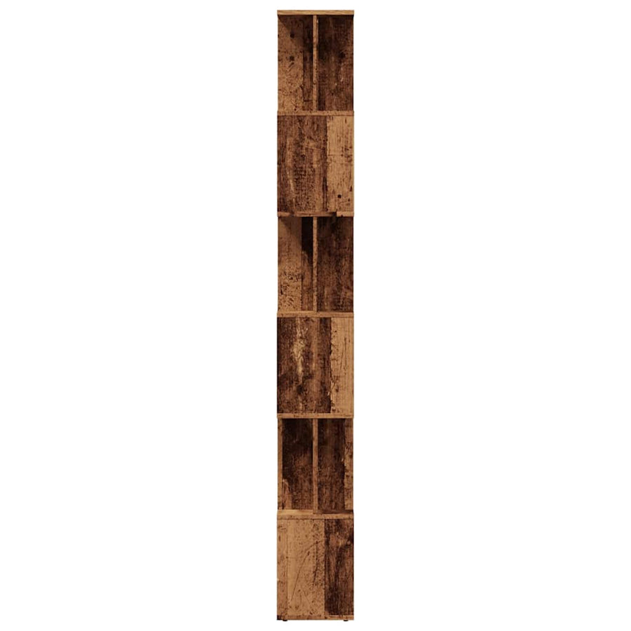 Boekenkast 80x24x192 cm bewerkt hout oud houtkleurig
