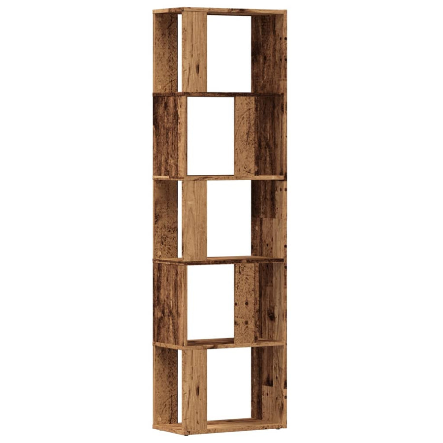 Boekenkast 45x24x159 cm bewerkt hout oud houtkleurig