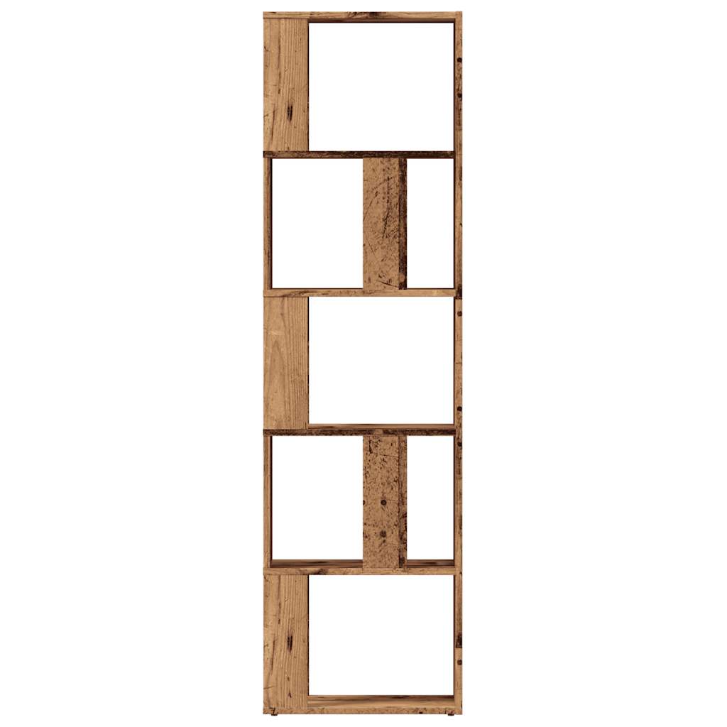 Boekenkast 45x24x159 cm bewerkt hout oud houtkleurig