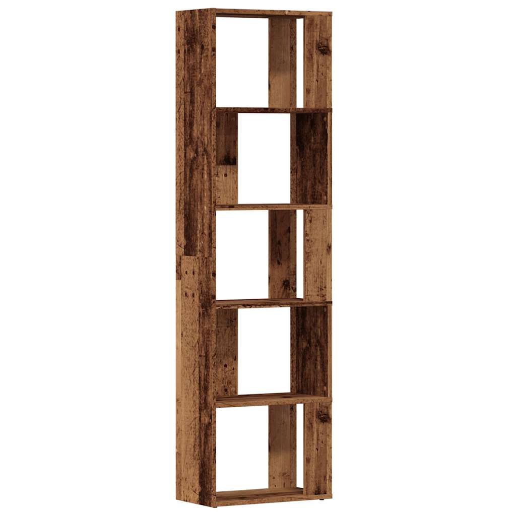 Boekenkast 45x24x159 cm bewerkt hout oud houtkleurig