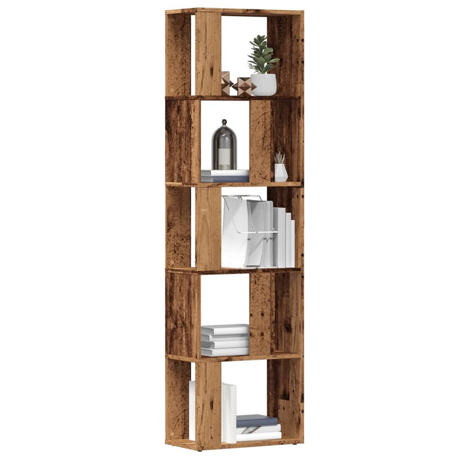 Boekenkast 45x24x159 cm bewerkt hout oud houtkleurig