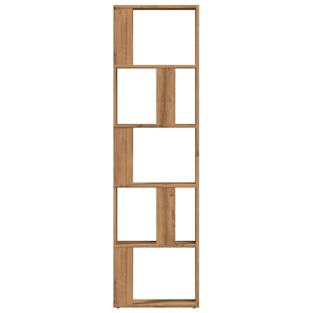 Boekenkast 45x24x159 cm bewerkt hout artisanaal eikenkleur