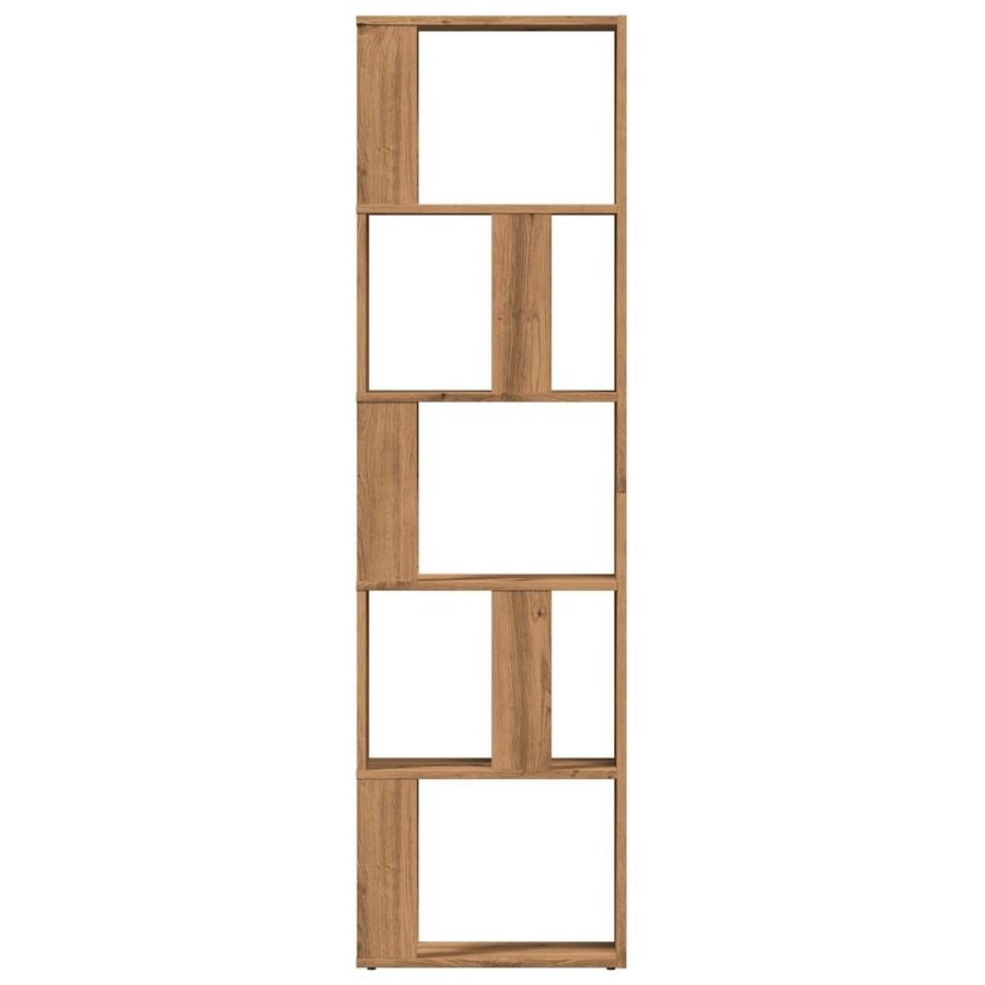 Boekenkast 45x24x159 cm bewerkt hout artisanaal eikenkleur