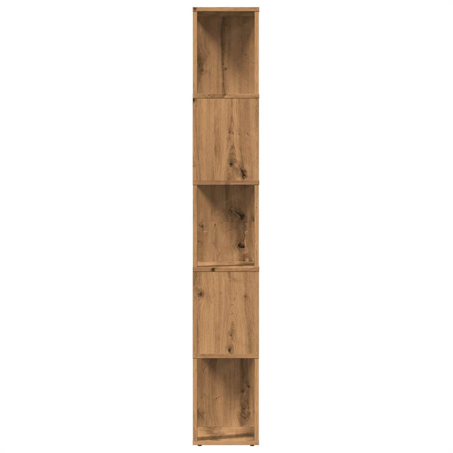 Boekenkast 45x24x159 cm bewerkt hout artisanaal eikenkleur
