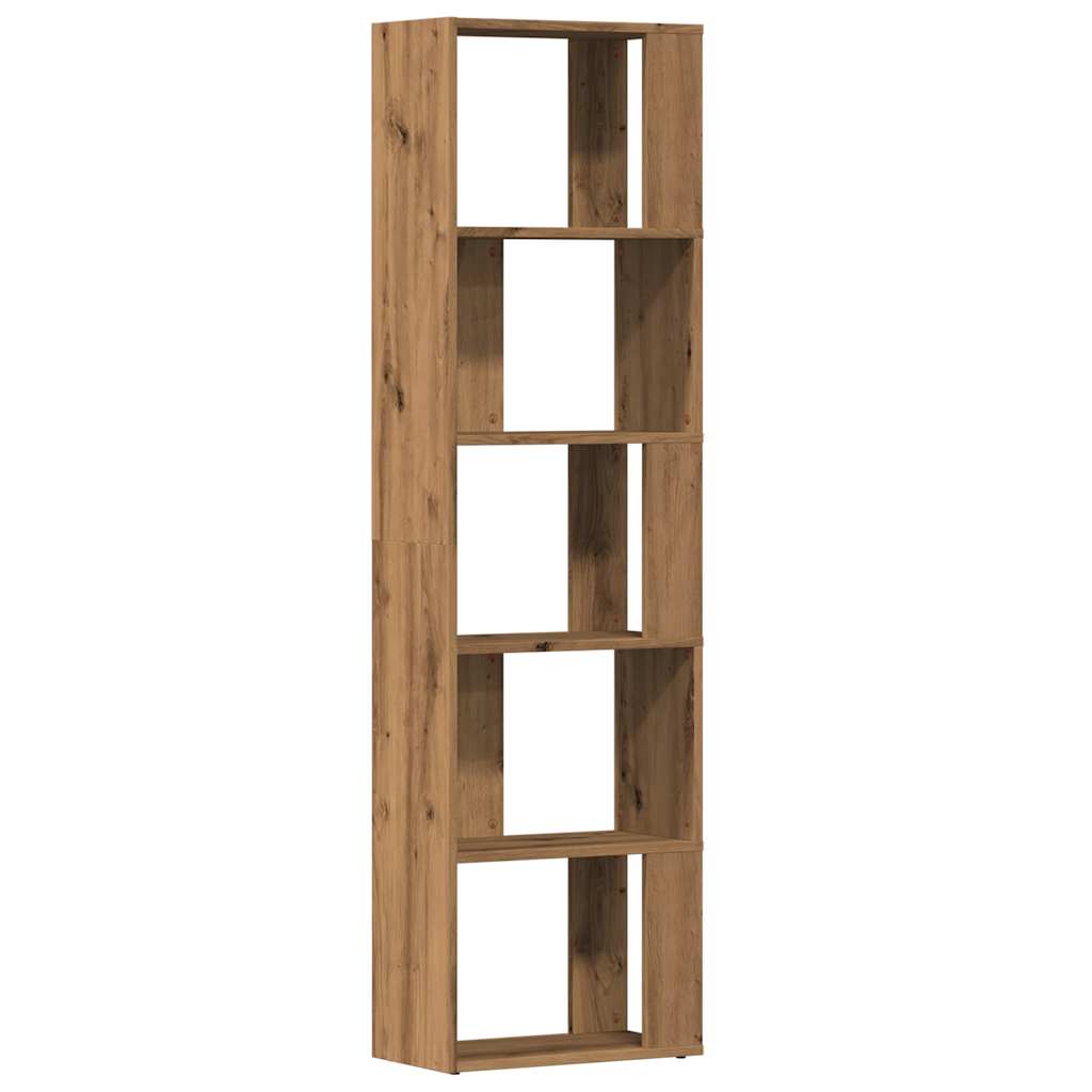 Boekenkast 45x24x159 cm bewerkt hout artisanaal eikenkleur