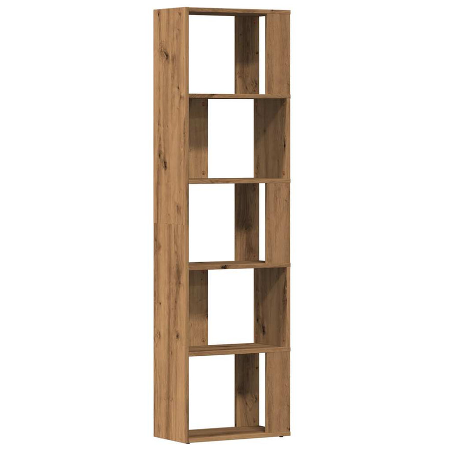 Boekenkast 45x24x159 cm bewerkt hout artisanaal eikenkleur