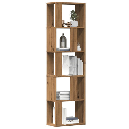 Boekenkast 45x24x159 cm bewerkt hout artisanaal eikenkleur