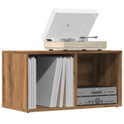 LP opbergbox 69,5x34x36 cm bewerkt hout eikenkleurig