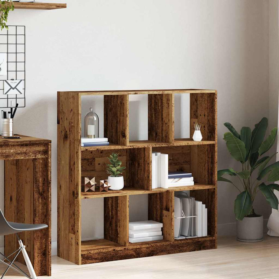 Boekenkast 97,5x29,5x100 cm bewerkt hout oud houtkleurig